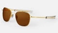 Randolph Engineering Aviator - Bayonet Temple 23K Gold E.P. / Skytec™ Glass Non-Polarized American Tan Sunglasses - Color Image