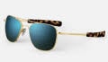 Randolph Engineering Aviator - Bayonet Temple 23K Gold E.P. / Skytec™ Glass Non-Polarized Cobalt Sunglasses - Color Image