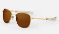 Randolph Engineering Aviator - Bayonet Temple 23K Gold E.P. / Skytec™ Glass Polarized American Tan Sunglasses - Color Image