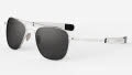 Randolph Engineering Aviator - Bayonet Temple 23K White Gold E.P. / Skytec™ Glass Polarized American Gray Sunglasses - Color Image