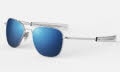 Randolph Engineering Aviator - Bayonet Temple Matte Chrome / Skyforce™ Nylon Non-Polarized Atlantic Blue Sunglasses - Color Image
