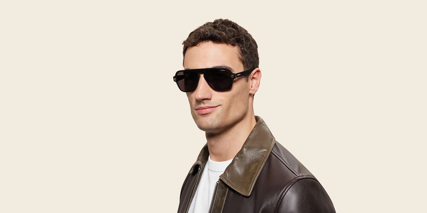 Just in time for spring! New Versace VE2199 Matte Black and Silver Sunglasses Versace VE2199 Sunglasses | FramesDirect.com main image 4