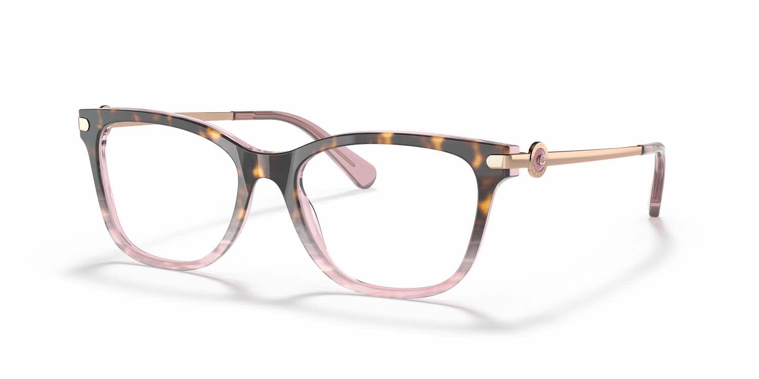 NEW COACH women\'s hc6176 eyeglasses in rose tortoise gradient Coach HC6176 - Square Rose Tortoise Gradient Frame Glasses  main image 3