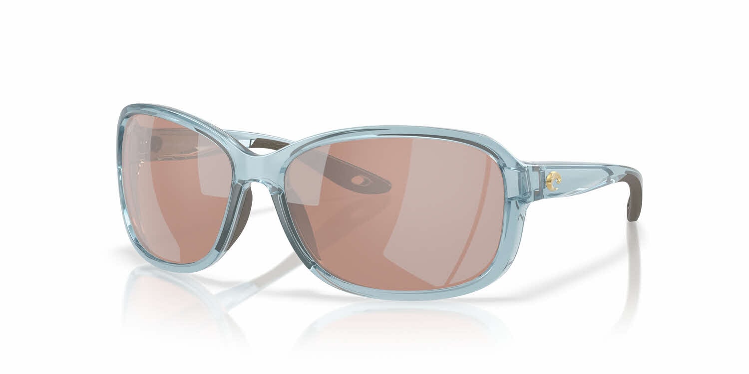 Costa Women\'s Matte Brown Frame Blue Mirror Lens Sunglasses Costa Del Mar Reefton Pro Glass Lens Polarized Sunglasses  main image 3