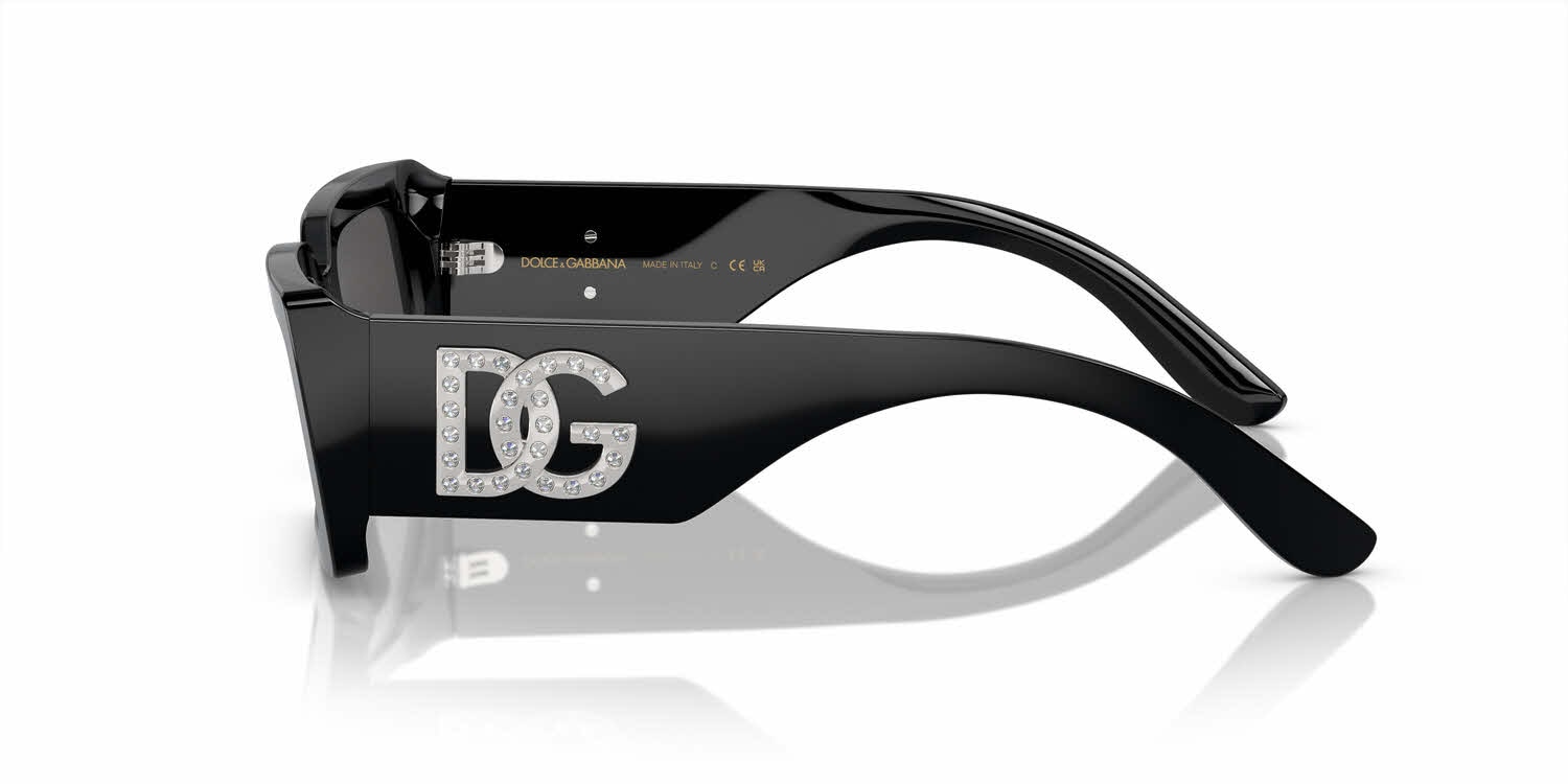 SALE! NEW D&G DG4447B 335587 Black Dark Grey Rectangle Women Sunglasses Dolce & Gabbana DG4447B Sunglasses | FramesDirect.com main image 2