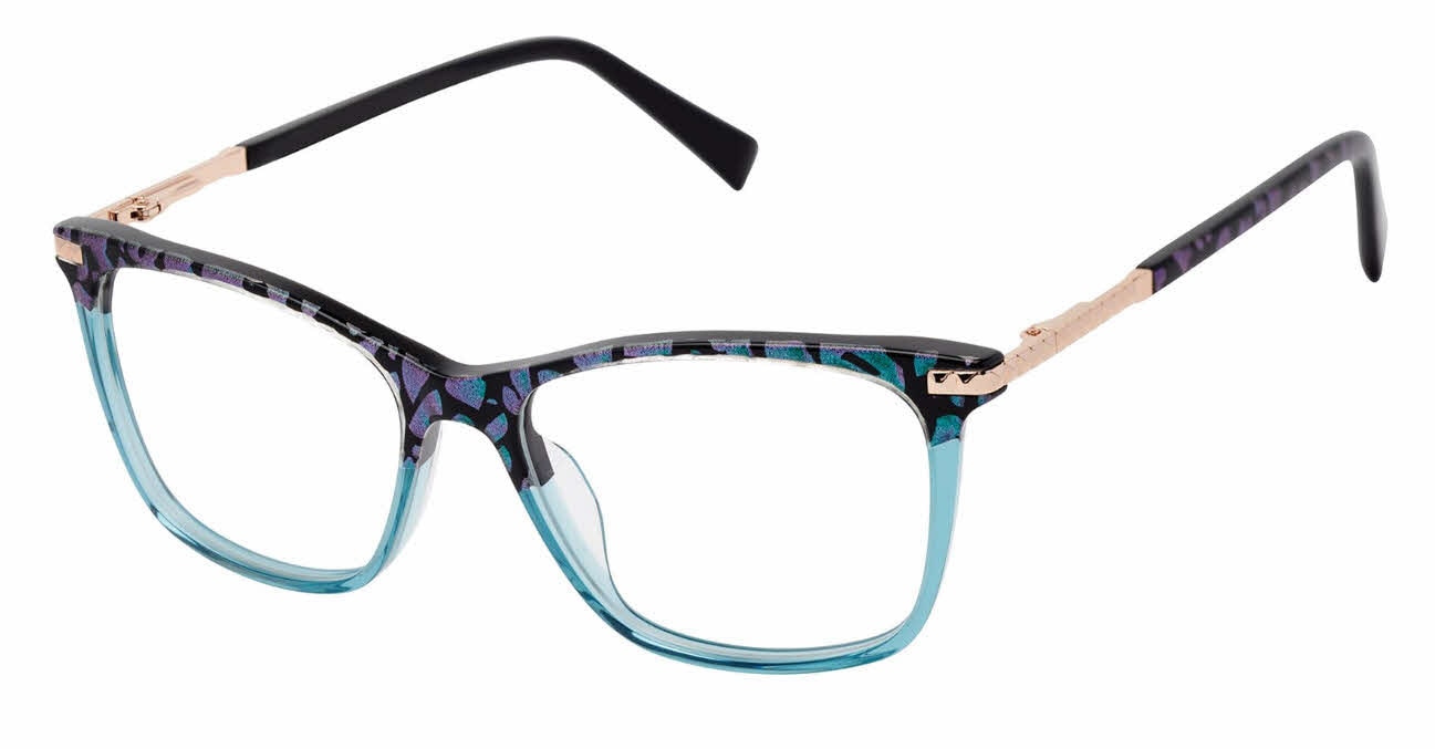 GX Gwen Stefani Eyeglass Frames 56-16-140 Purple Teal Marbled Rectangle Eyewear GX115 - GX by Gwen Stefani Optical | Tura main image 3