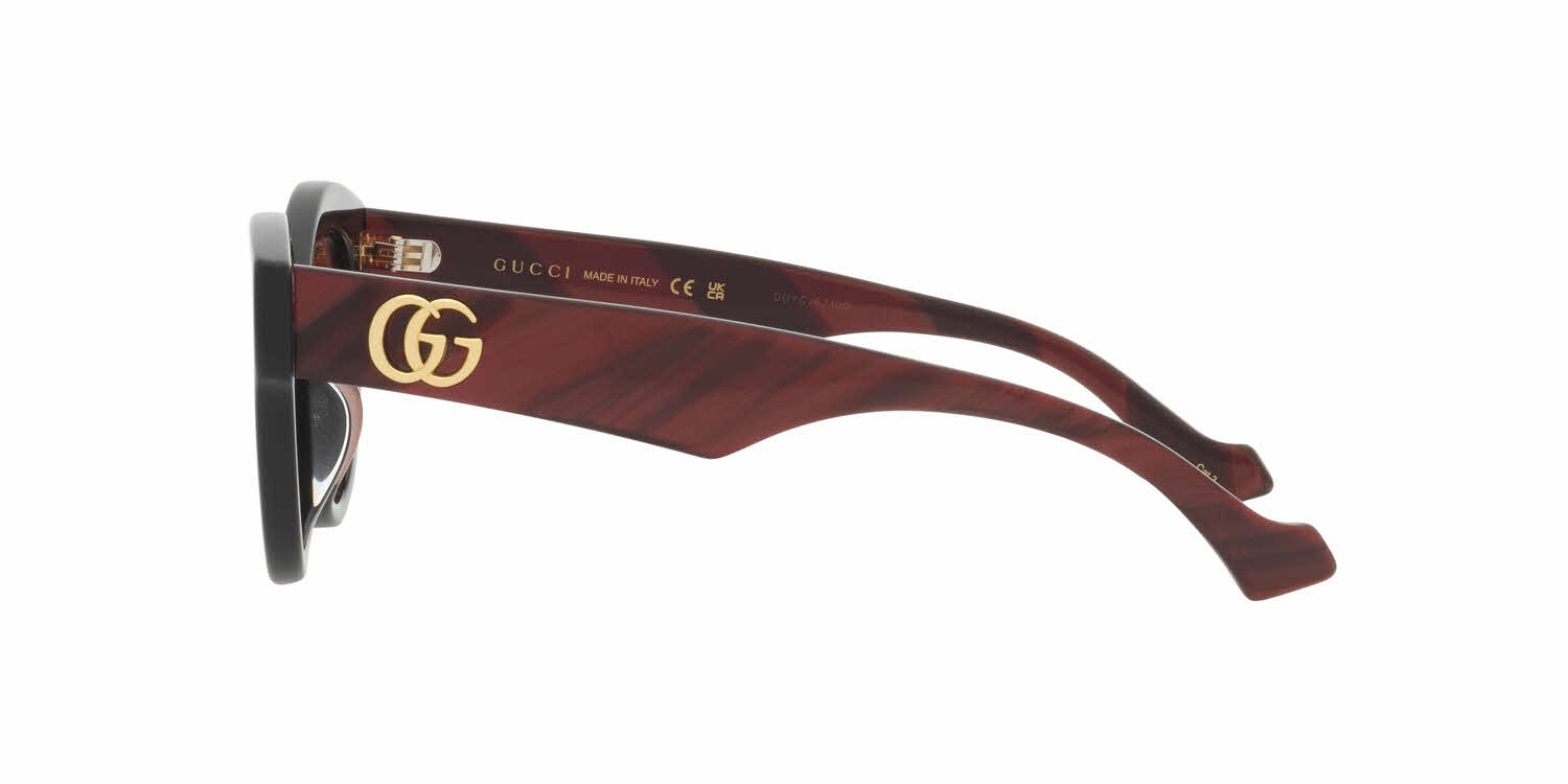 GUCCI GG0957S 003Cat Eye Sunglasses Black Gold Logo Brown Lens‎ Italy M Elevating the iconic emblem to new heights. ? GUCCI GG0957S main image 3