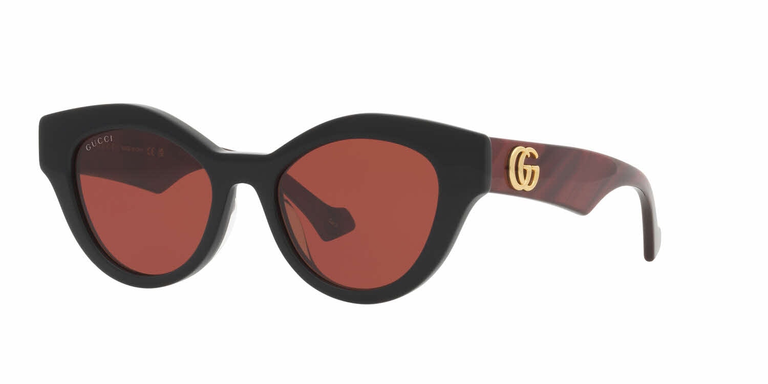 GUCCI GG0957S 003Cat Eye Sunglasses Black Gold Logo Brown Lens‎ Italy M Elevating the iconic emblem to new heights. ? GUCCI GG0957S main image 4
