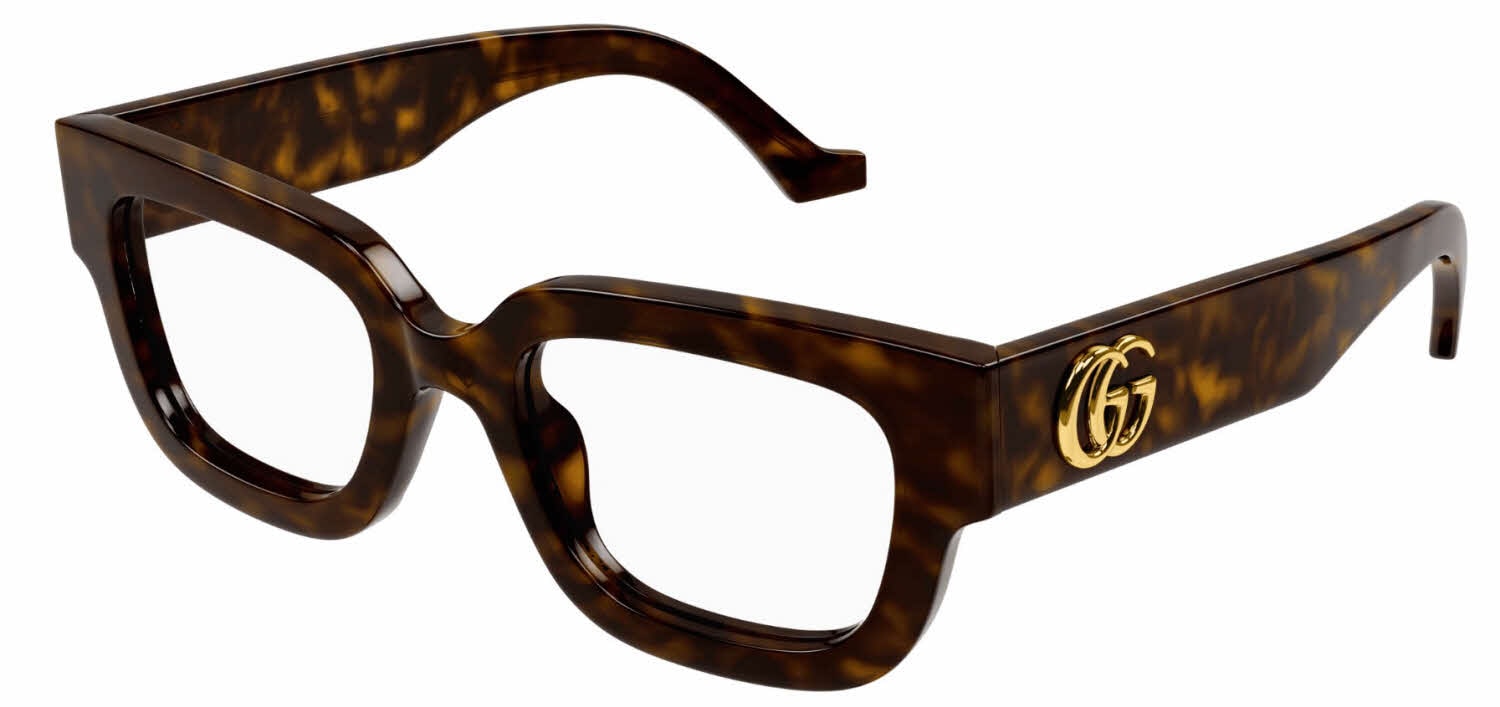 Y2K Gucci Tortoise Gold Eyeglasses Embellished Designer Frames Gucci GG1693O 002 Glasses - US main image 3