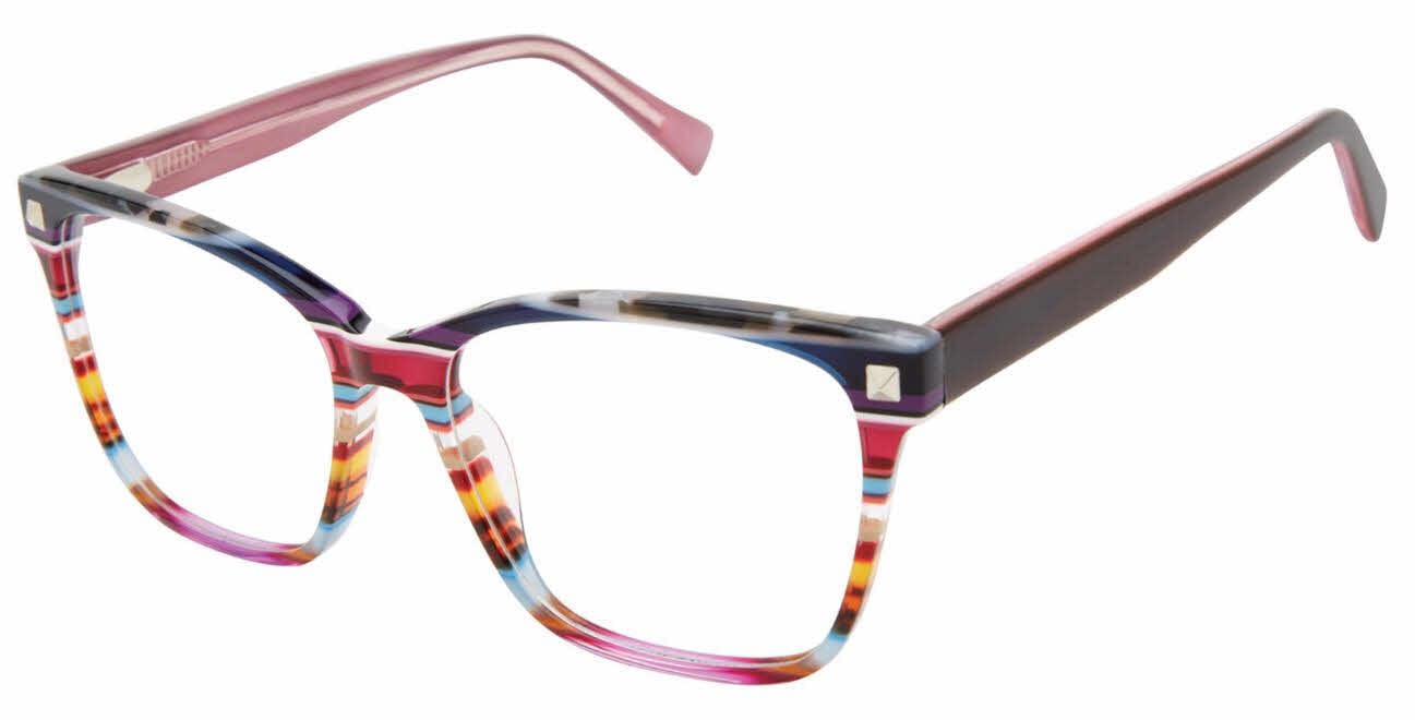 GX Gwen Stefani Eyeglass Frames 56-16-140 Purple Teal Marbled Rectangle Eyewear GX by Gwen Stefani Kids GX848 Eyeglasses | FramesDirect.com main image 3