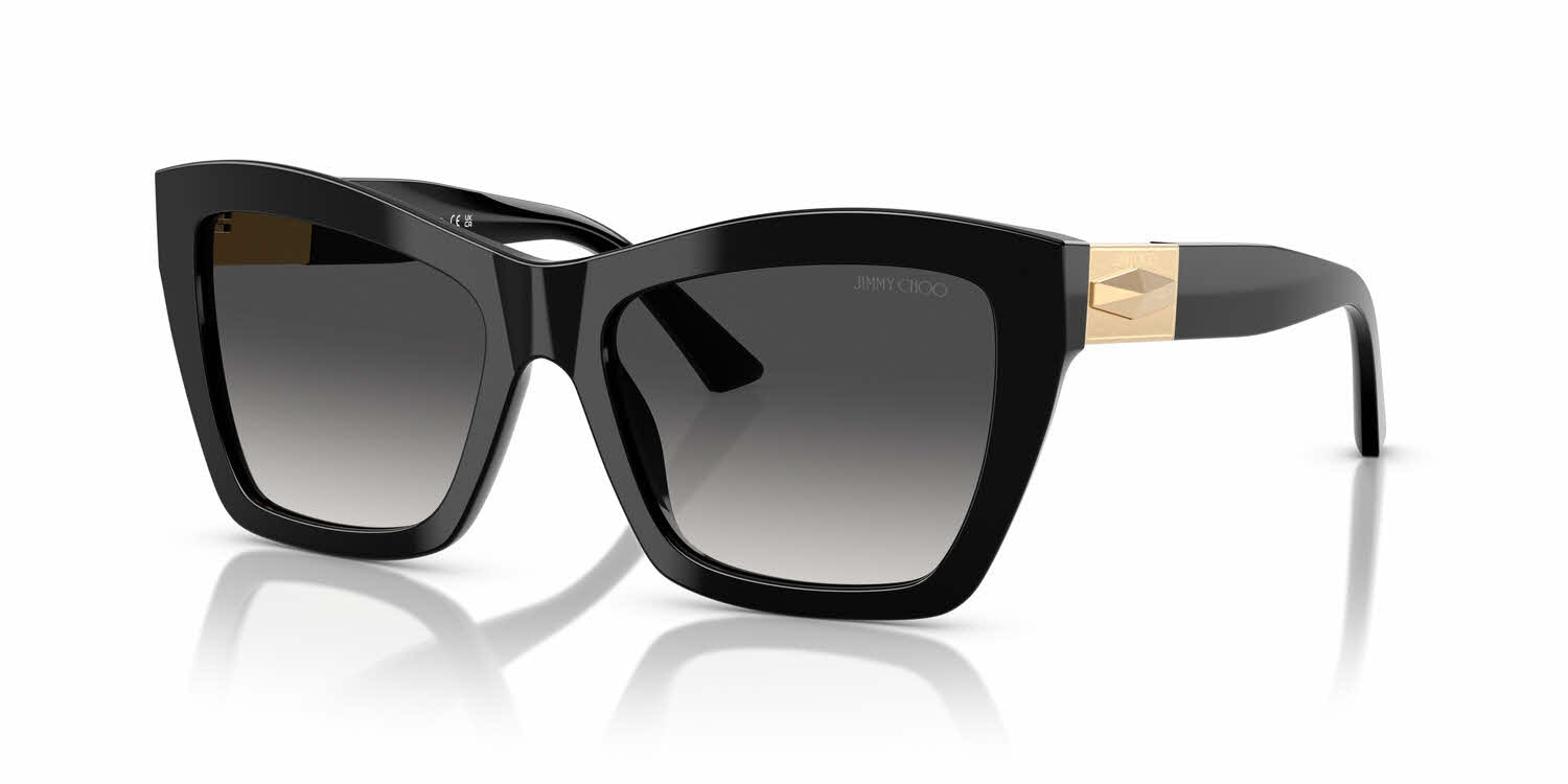 Jimmy Choo Black Cat-Eye Sunglasses with Silver Accents Jimmy Choo Cat Eye Sunglasses Lucine 8079O Black 55mm – Bluefly main image 2