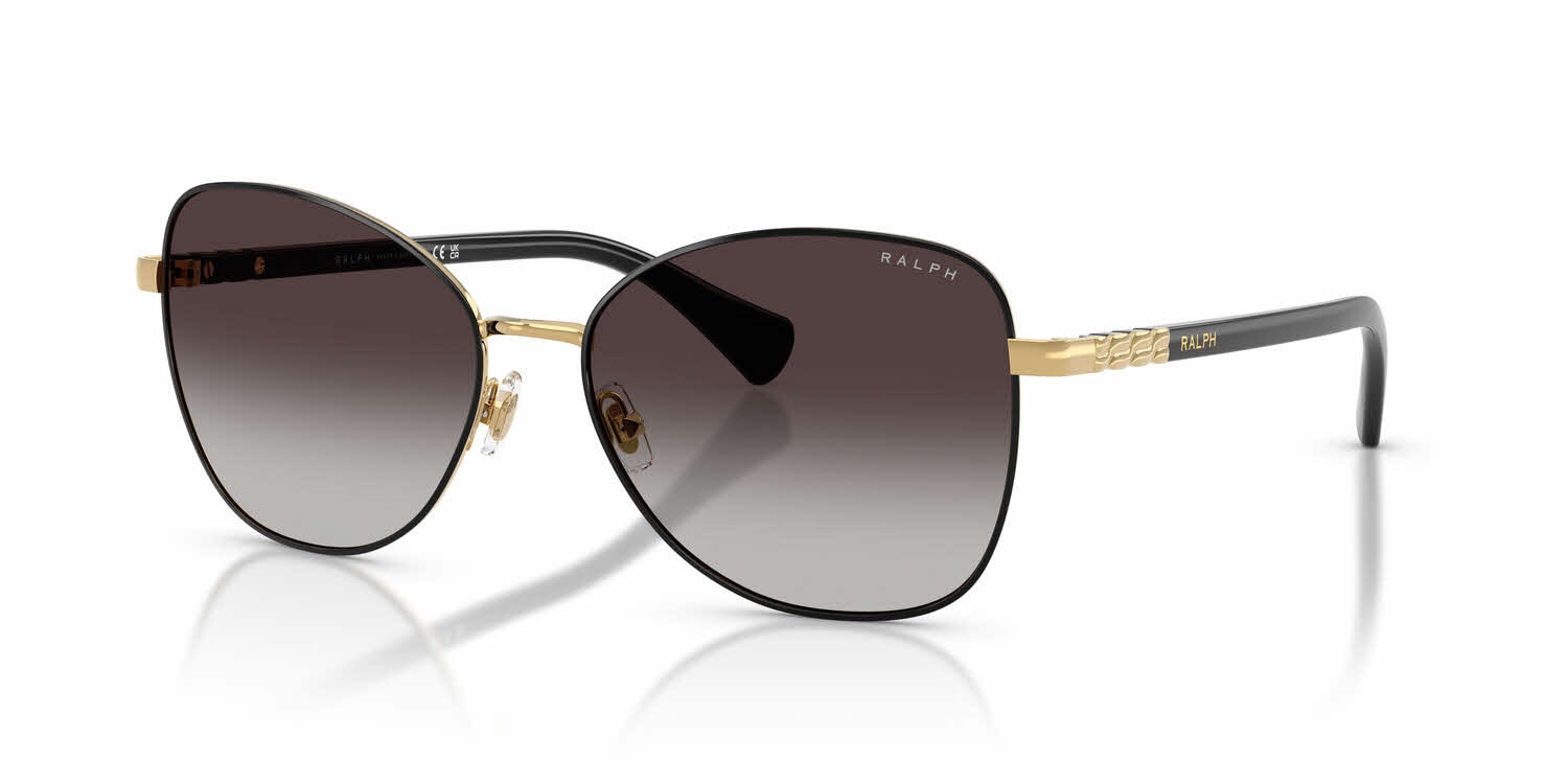 Ralph Lauren Black Square Gradient Women\'s Sunglasses with Gold Accents Ralph Lauren RL8201 M (56 - 17) with Grey lenses and Black  main image 3