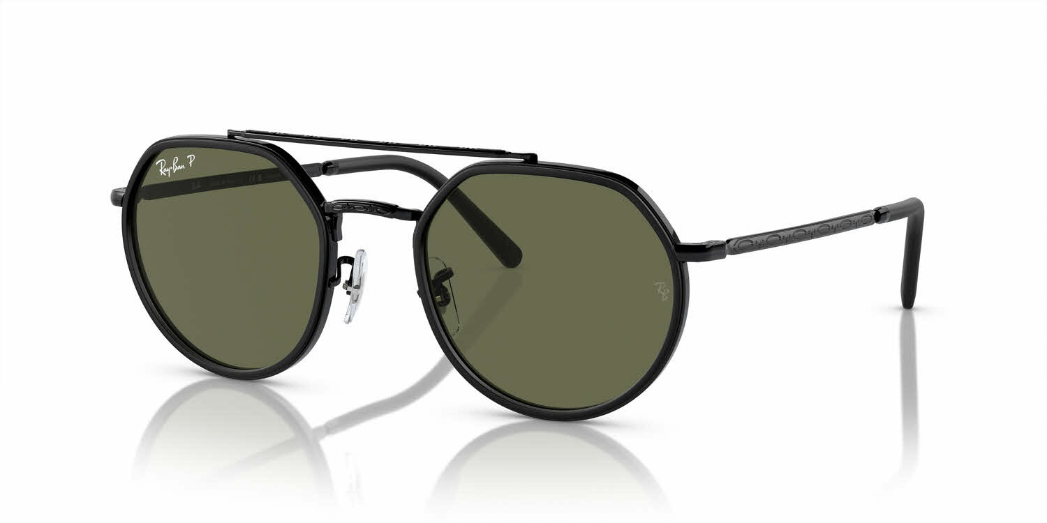 Ray-Ban Black and Green Sunglasses Ray-Ban New Wayfarer Sunglasses RB2132 622/19 Matte Black  main image 2