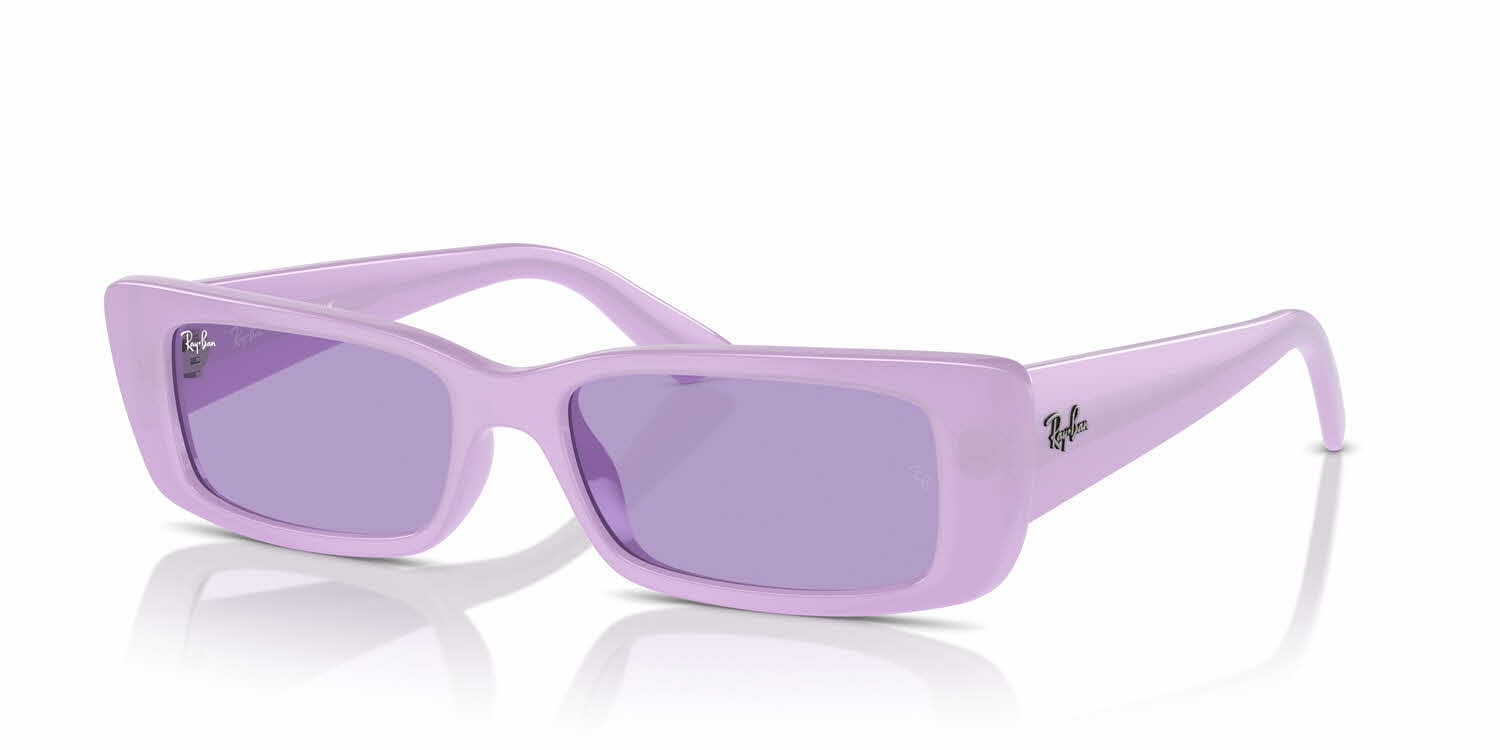 Ray-Ban Women\'s Purple Frame Sunglasses with Tan Temples Ray-Ban Sunglasses Erika RB4171 6815A5 main image 4
