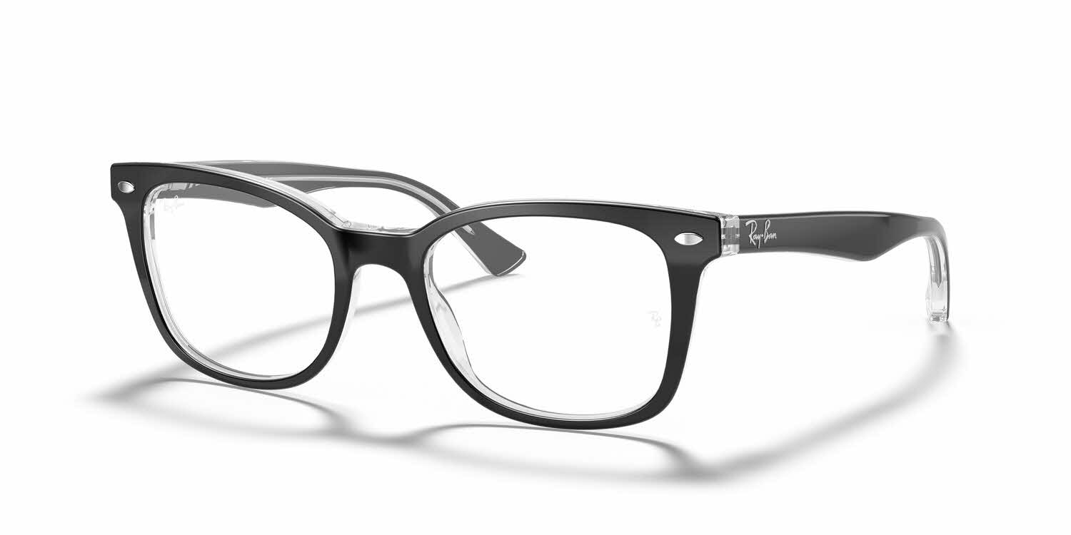 Ray-Ban RB‎ 5285 2034 Black Transparent Square Eyeglasses Frames 53-19-145 Case Ray-Ban Eyeglasses RB 5285 2034 Black on Clear Square Frame  main image 2