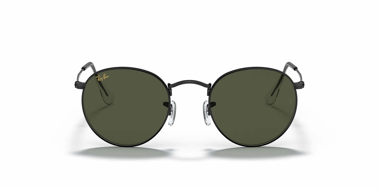 Ray-Ban Round Metal Sunglasses in Gold with Dark Green Lenses ROUND METAL Sunglasses in Gunmetal and G-15 Green - RB3447  main image 2