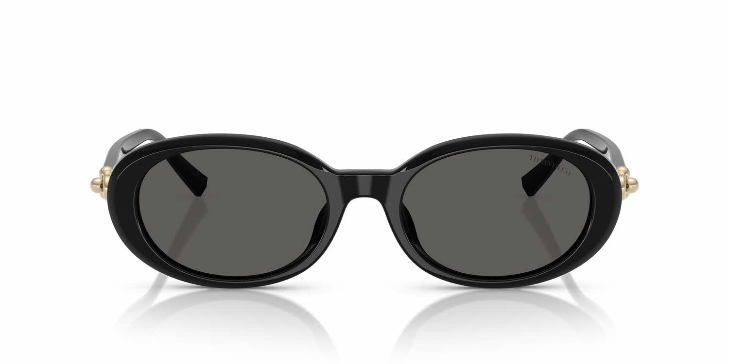 Tiffany & Co. TF4224D Sunglasses Black Acetate Round Tiffany & Co. TF4242D XXL (54 - 19) with Blue lenses and  main image 3