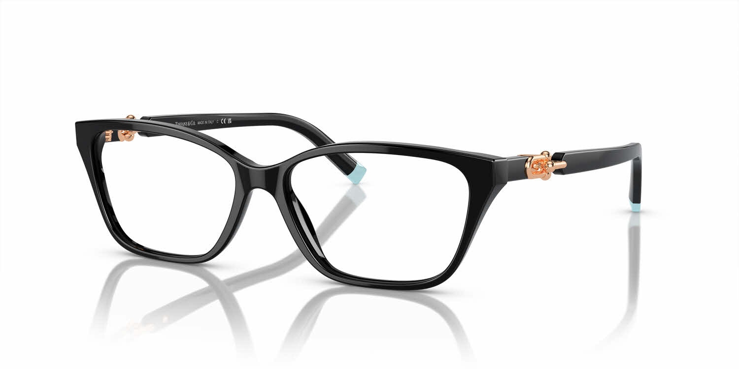 Tiffany & Co Women\'s Eyeglasses Case Black w/ Blue Accents Full Rim Tiffany & Co. Eyeglasses TF 1102 6047 Silver/blue Half Rim  main image 3