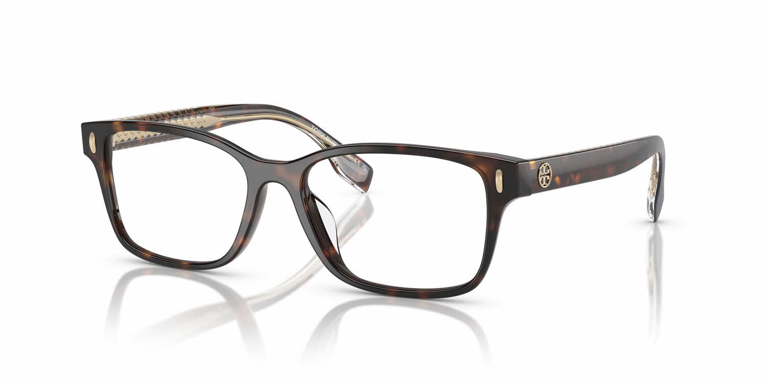 ? Tory Burch Eyeglasses, Dark Tortoise, Demo Lens, Brown with Monogram Tory Burch TY2152U Eyeglasses | LensCrafters main image 3