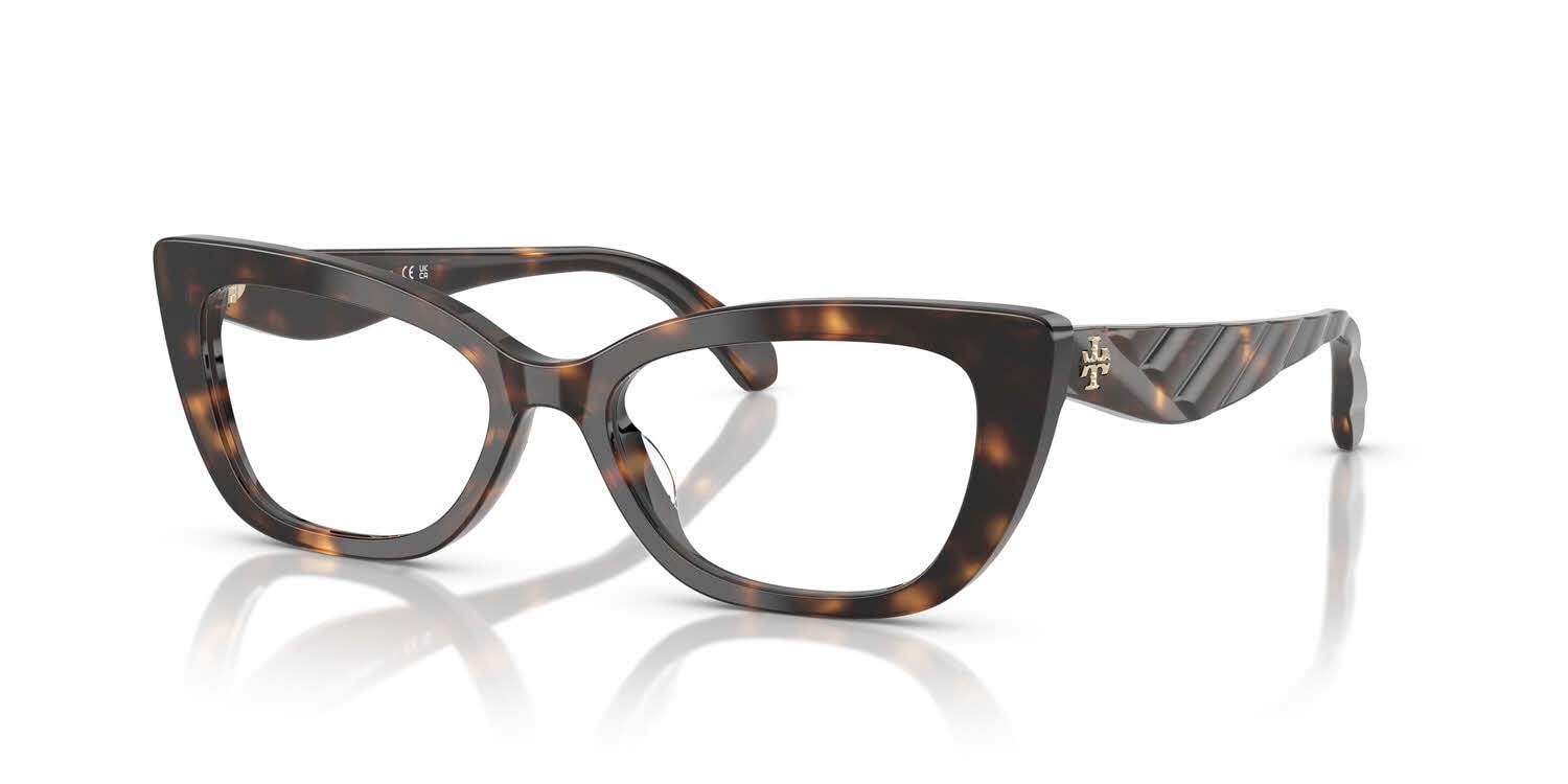 ? Tory Burch Eyeglasses, Dark Tortoise, Demo Lens, Brown with Monogram Tory Burch TY2152U Eyeglasses | LensCrafters main image 2