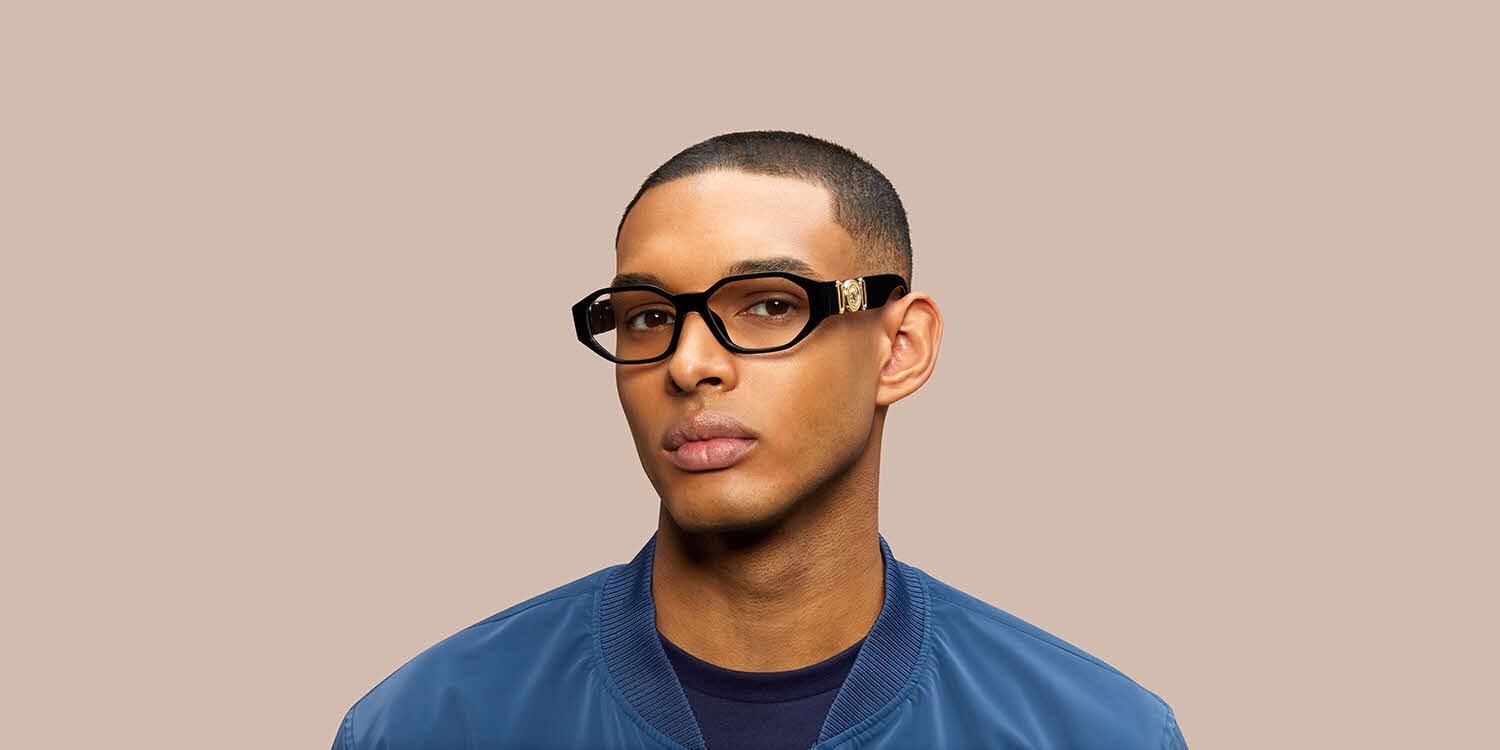 Versace Women Black Geometric Eyeglasses VE3320U GB1 BRAND NEW VERSACE VE3320U GB1 Black Clear Men main image 3