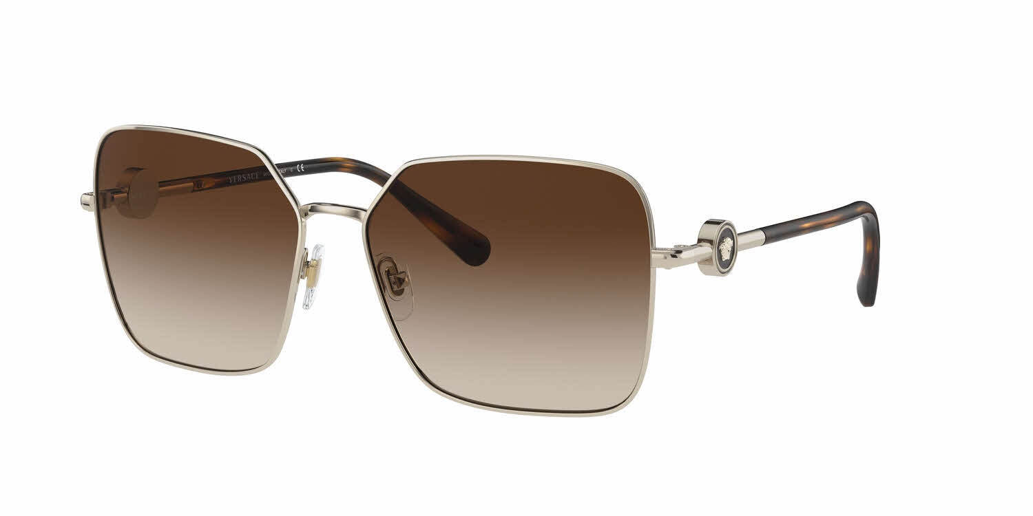 Versace VE2227 Gold Frame Sunglasses with Brown Lenses NWT Versace VE2227 Sunglasses | FramesDirect.com main image 2