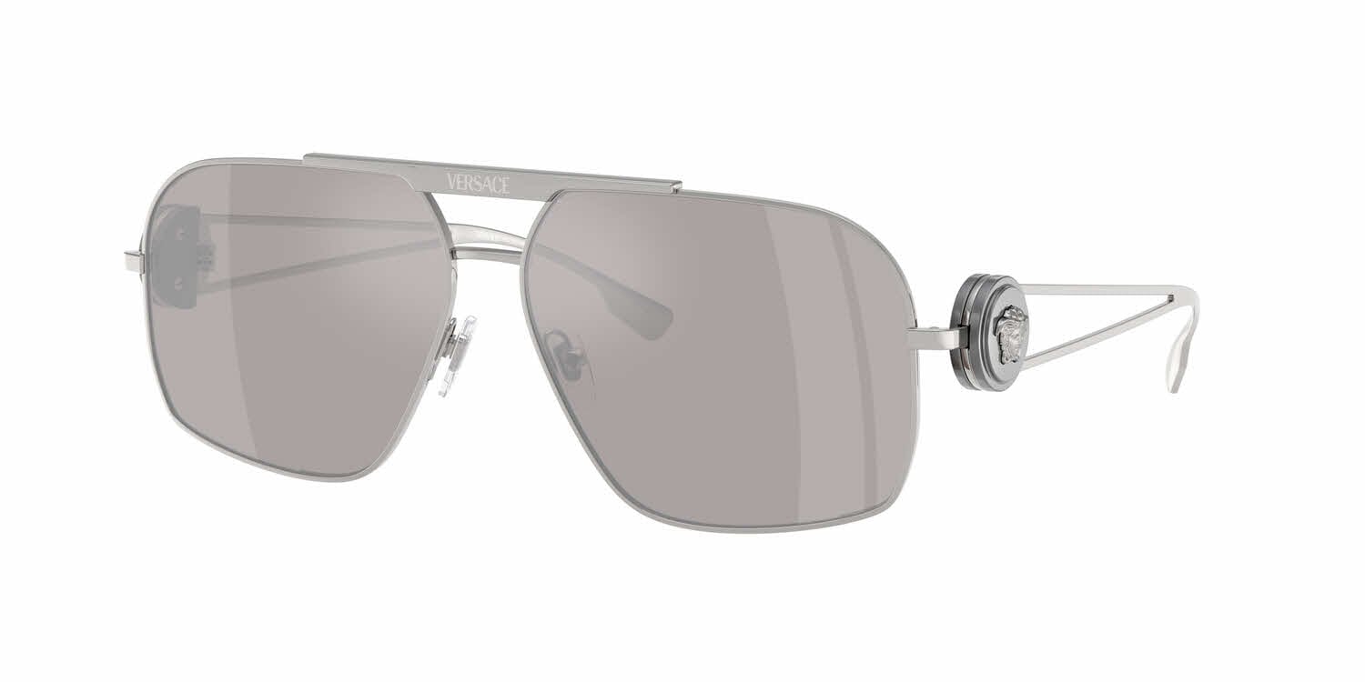 Versace Silver Grey Tinted Sunglasses Amazon.com: Versace VE 4436U 530580 Transparent Grey Plastic  main image 4