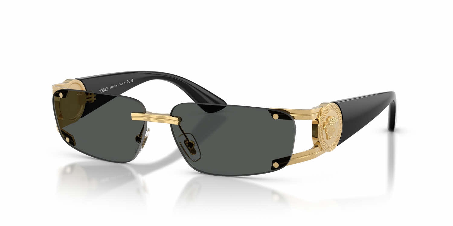 Versace Gold Frame Sunglasses with Dark Lenses VE2236 Sunglasses - Versace Authorized Retailer | coolframes  main image 3