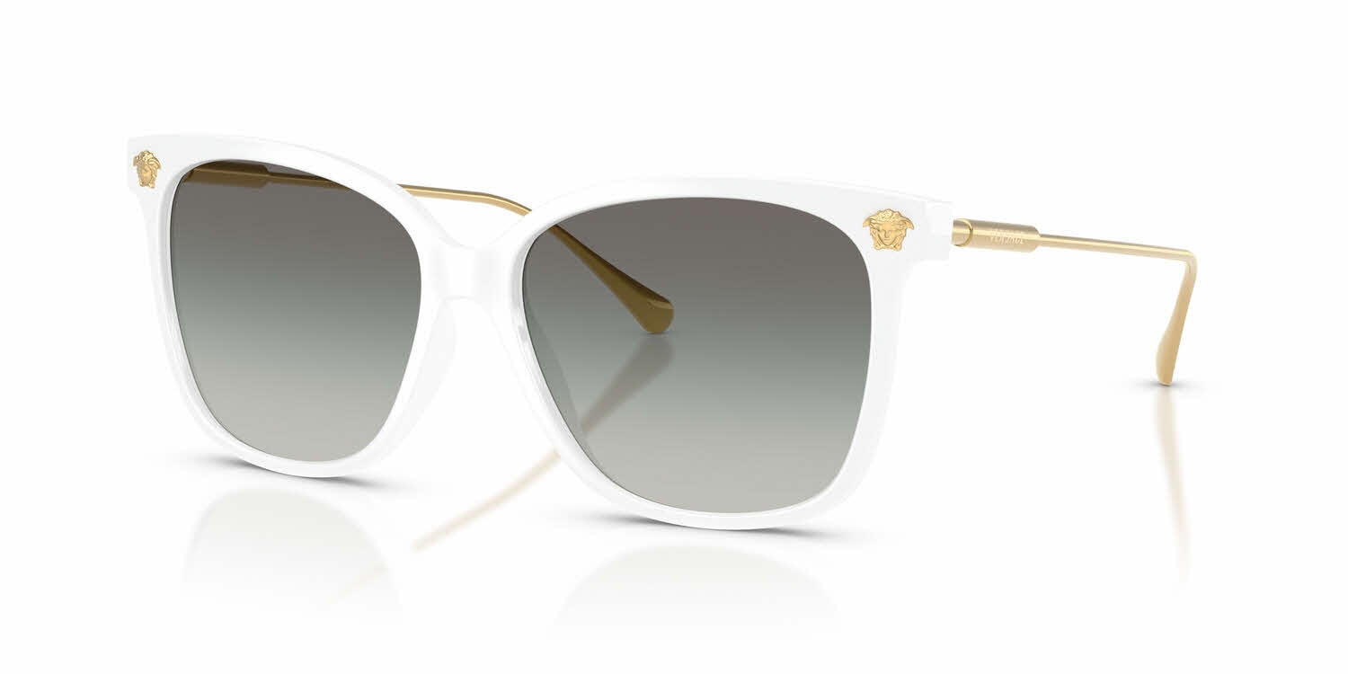 Versace White Frame oversized full inclusion Sunglasses with Dark Lenses Versace VE4450 314/87 Cateye Medusa Sunglasses White Frame  main image 2