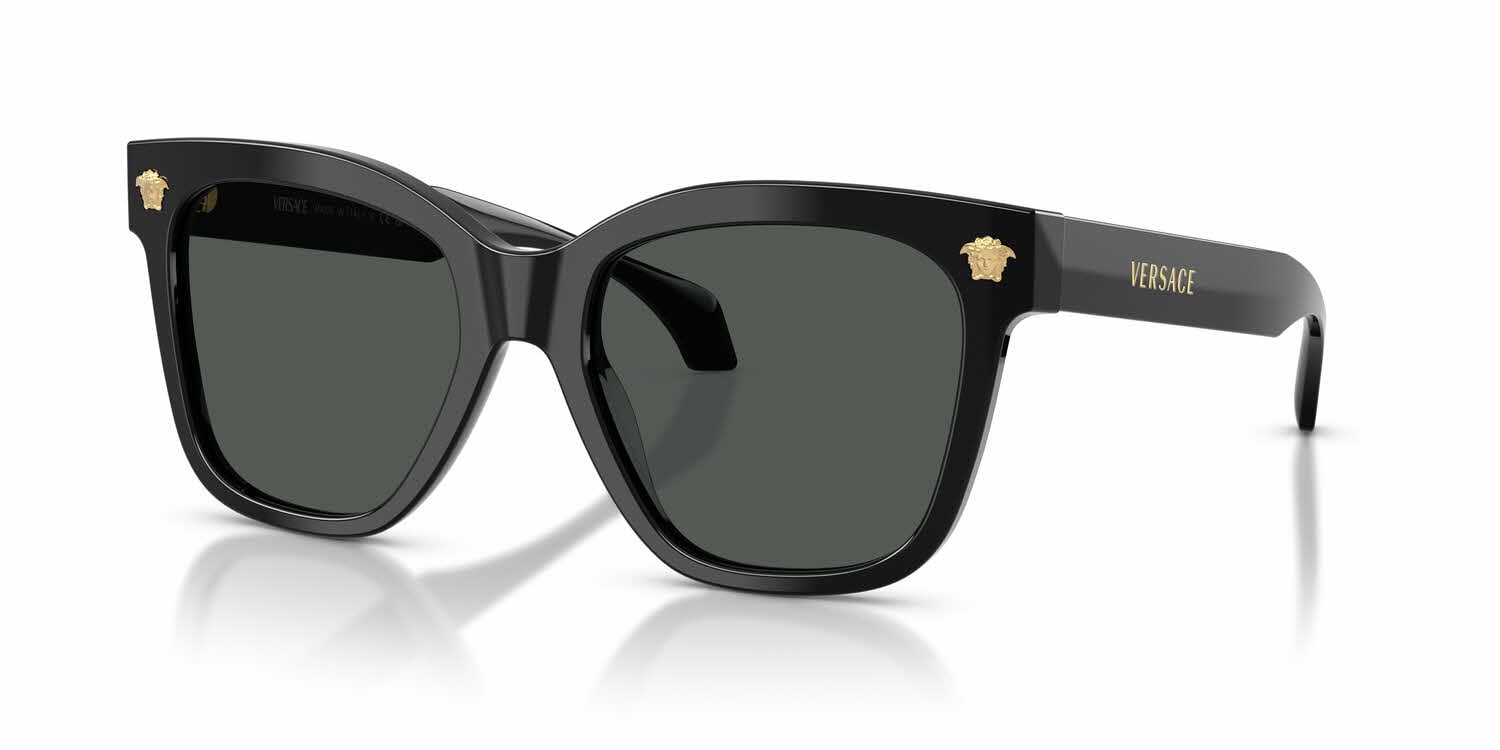 Versace Black Angular Frame Women’s Sunglasses Versace Woman Sunglasses Black Frame, Dark Grey Lenses, 55MM  main image 3