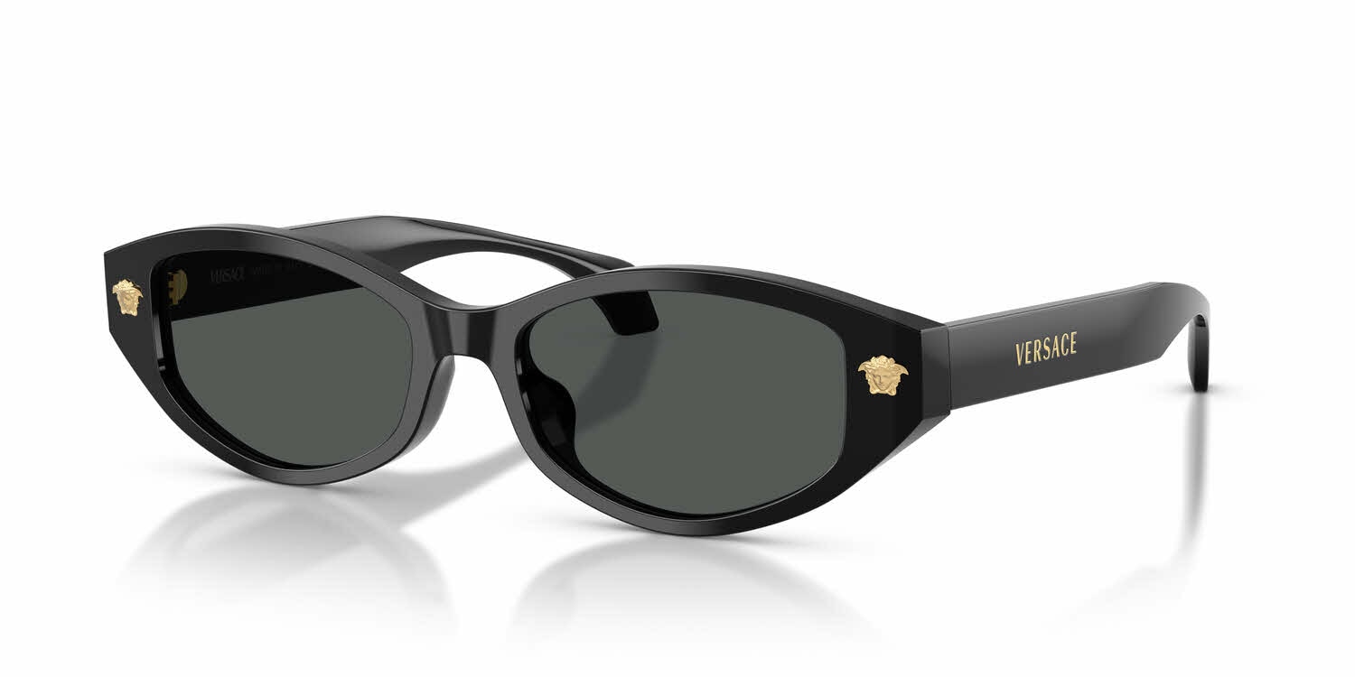 Versace VE4512D GB1/87 Sunglasses Black Oval Frame, Grey Lenses Versace Versace VE4512D GB1/87 Sunglasses Black Oval Frame  main image 3