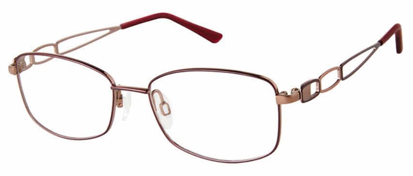 Charmant Titanium Eyeglass Frames – Burgundy/Gold NEW CHARMANT CH16722 BR BURGUNDY GOLD TITANIUM EYEGLASSES  main image 4