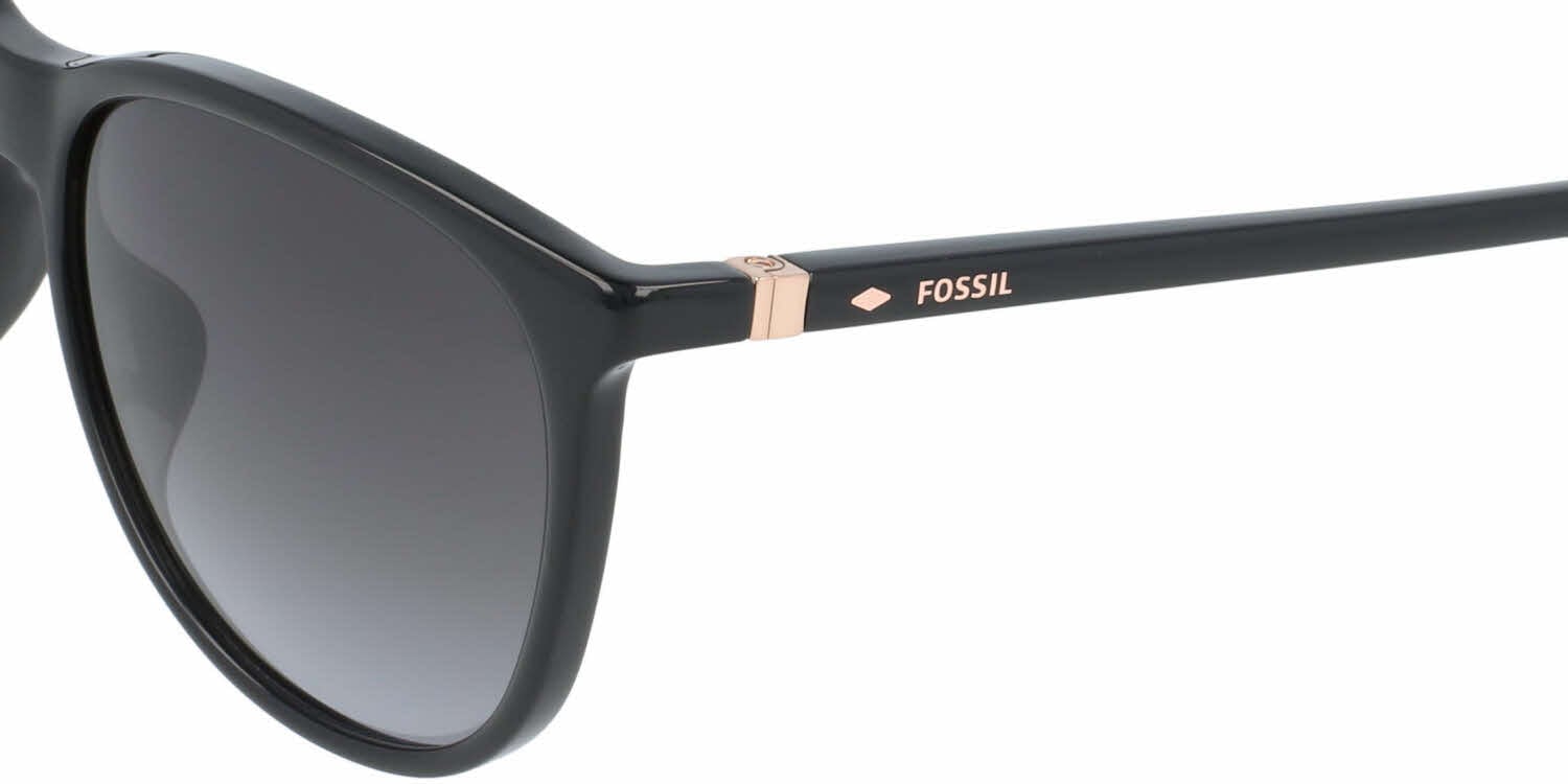 Fossil Black Sunglasses with Dark Smoke Lenses, New! Fossil FW17 Square Sunglasses Shiny Black Frame Smoke  main image 3