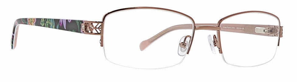 Vera Bradley Gold Semi Rimless Tutti Frutti Floral Eyeglass Frames - NWT Vera Bradley Barbara Tutti Frutti Floral Sunglasses | Costco main image 3